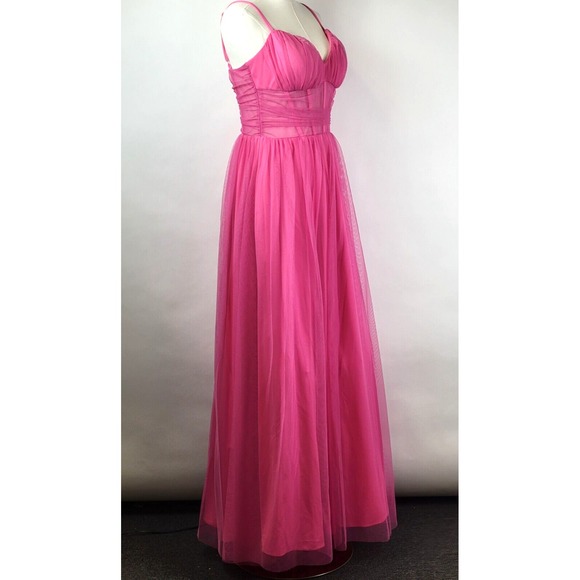 Morgan & Company‎ Prom Dress Juniors Girls 7 Hot Pink Gown Formal Party NWT - Picture 5 of 8
